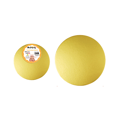 Bandeja base redonda de cartón dorado para torta 2mm*25cm