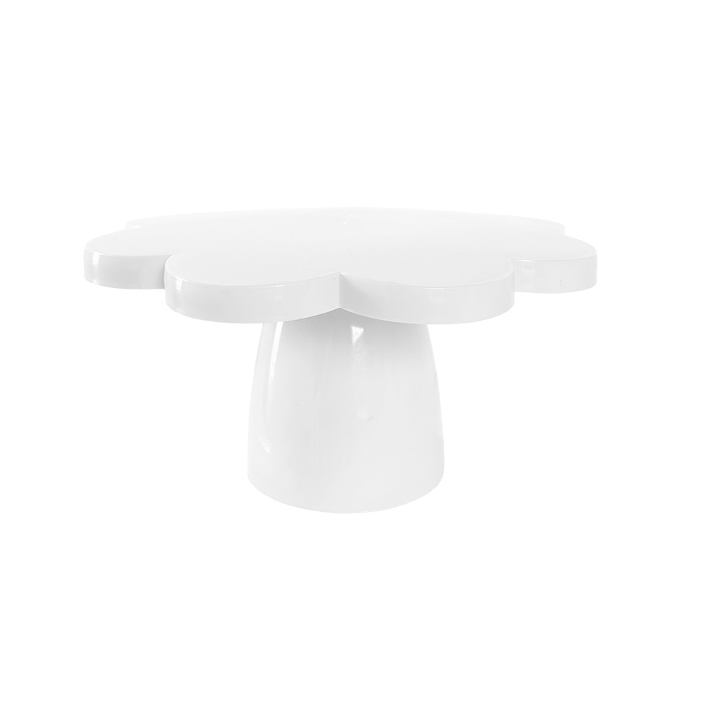 Soporte para torta con borde de flor blanco 200g