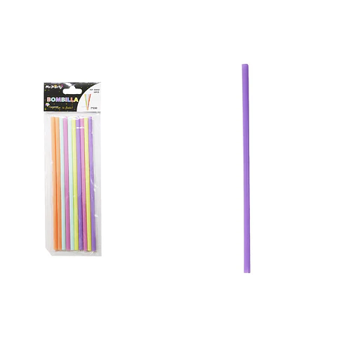 Bombillas plásticas color macaron 0.7*23cm 10pcs