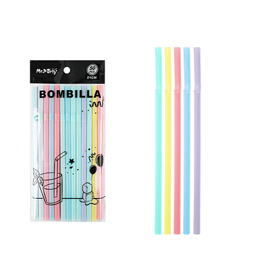 Bombillas plásticas color macaron 0.8*21cm 50pcs
