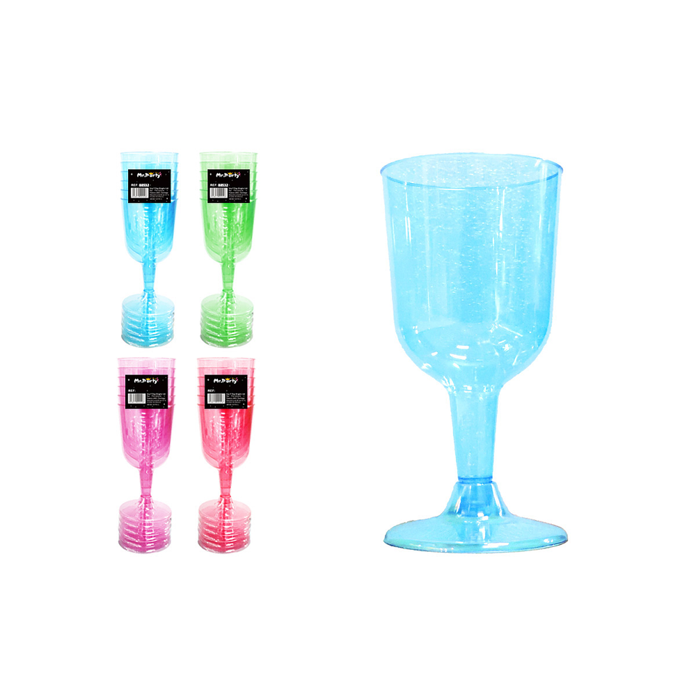 Copas de vino desechable 5.5*6*16cm Color Aleatorio 6pcs