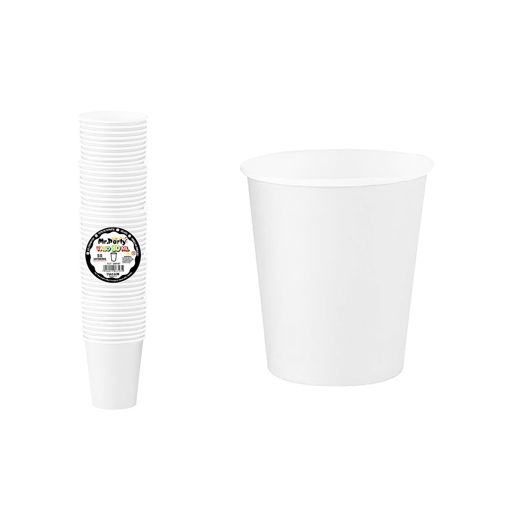 Vasos de papel blanco 80ml 260g 50pcs