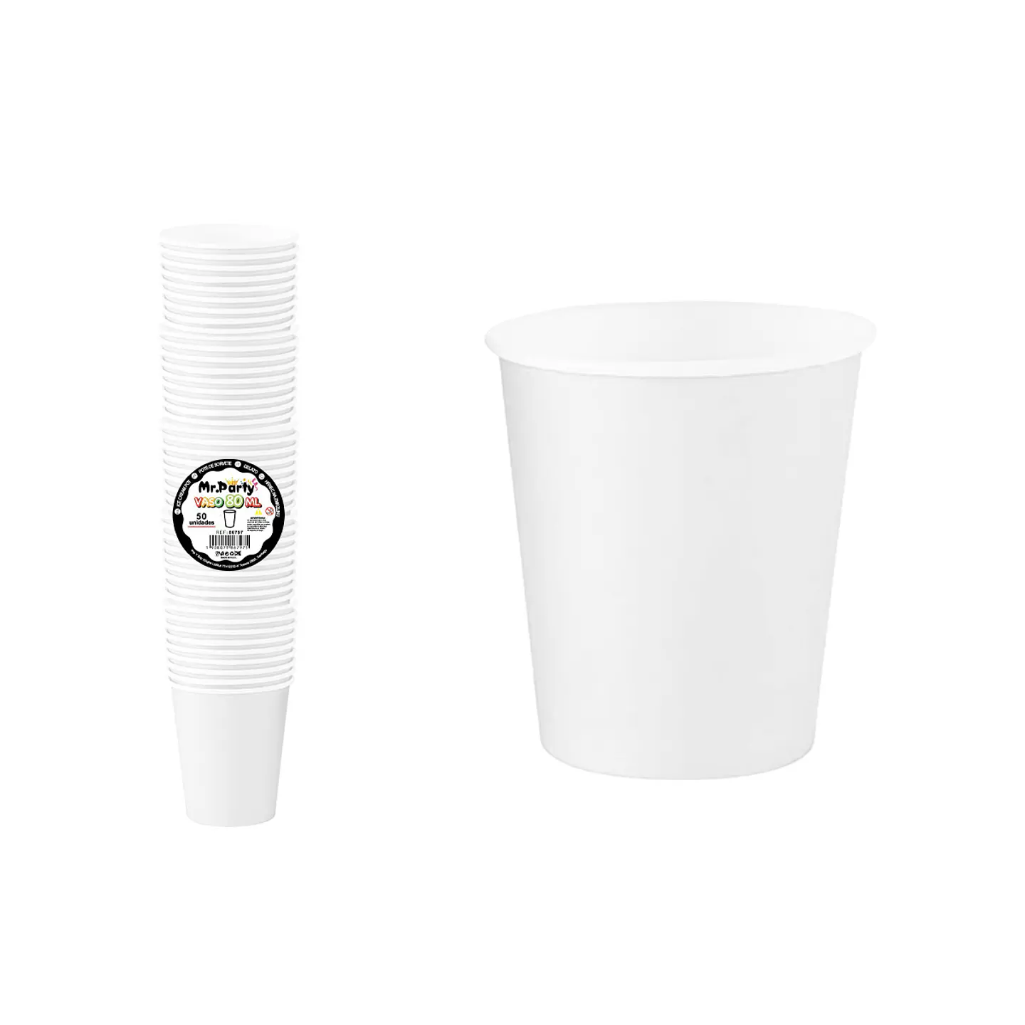 Vasos de papel blanco 80ml 260g 50pcs 1