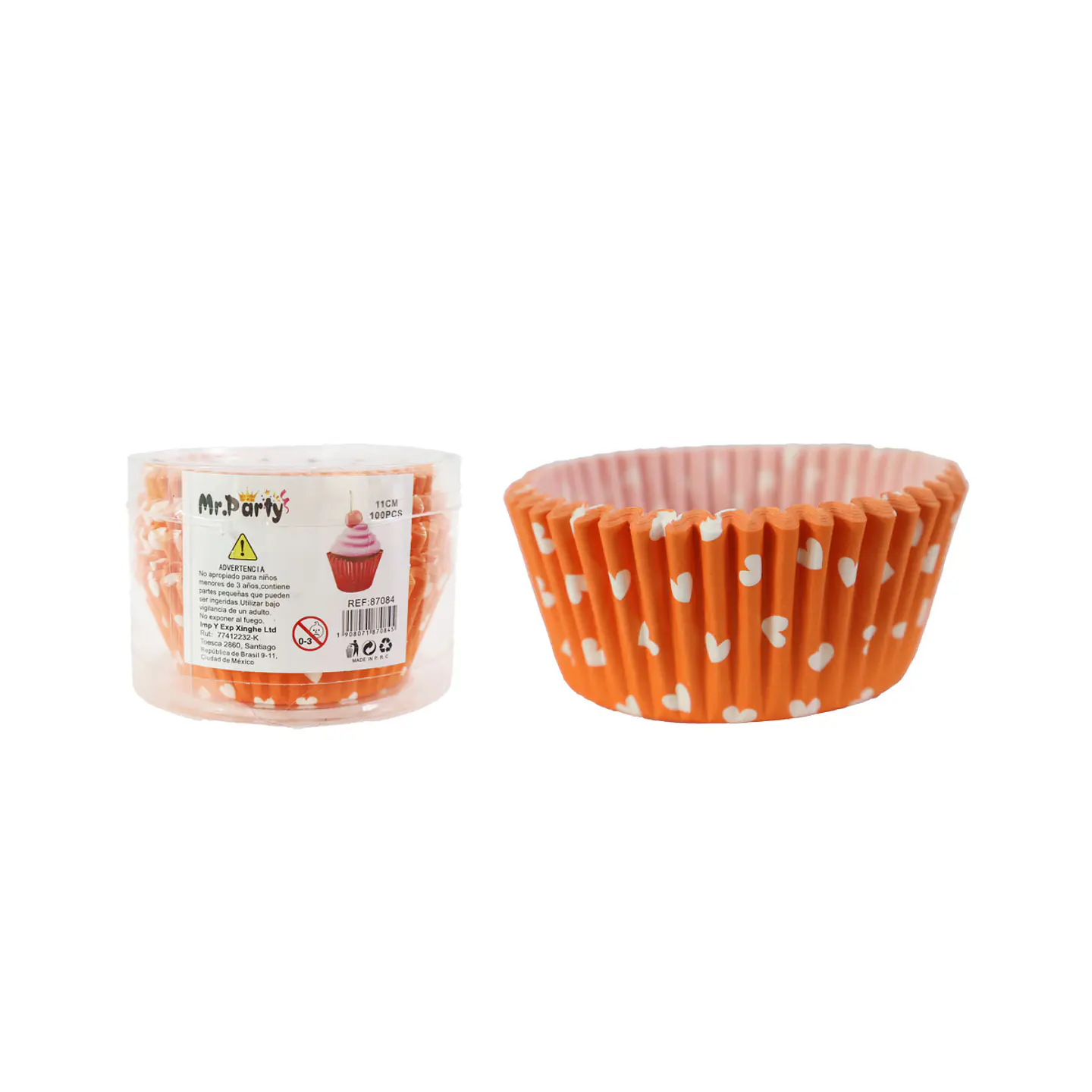 Set de moldes de papel para cupcake diseño de corazones 11cm 100pcs 1