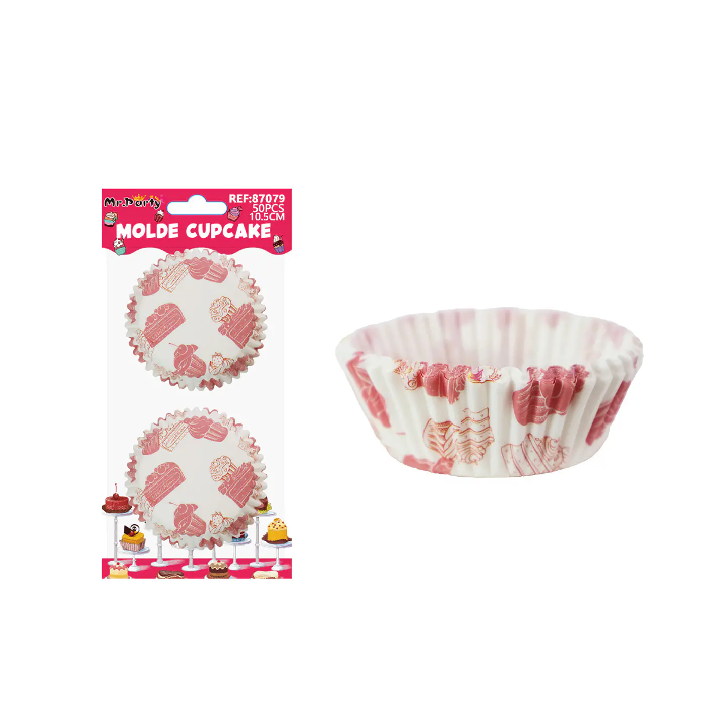 Set de moldes de papel para cupcake diseño de pasteles 10.5cm 150pcs 1