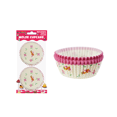 Set de moldes de papel para cupcake diseño de flores y pajaritos 10.5cm 50pcs
