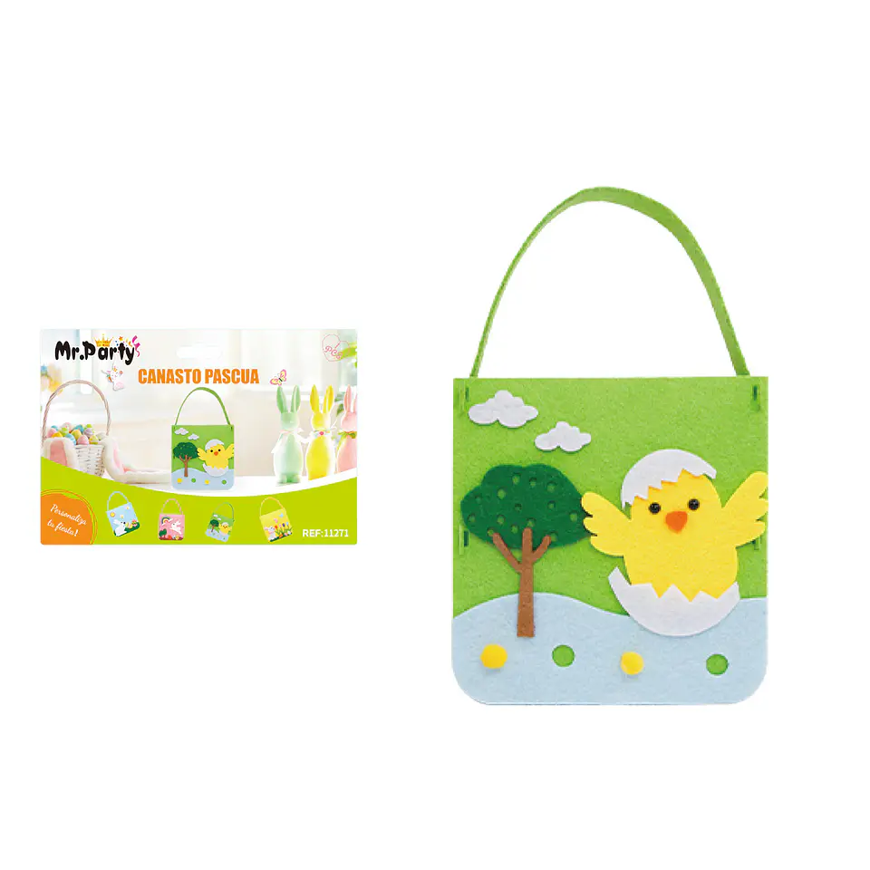 Canasta de pollito de Pascua color verde 1