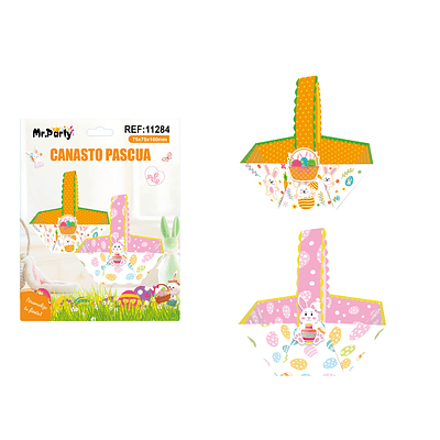 Canasta de papel de Pascua 7.5*7.5*16cm 6pcs Color Aleatorio