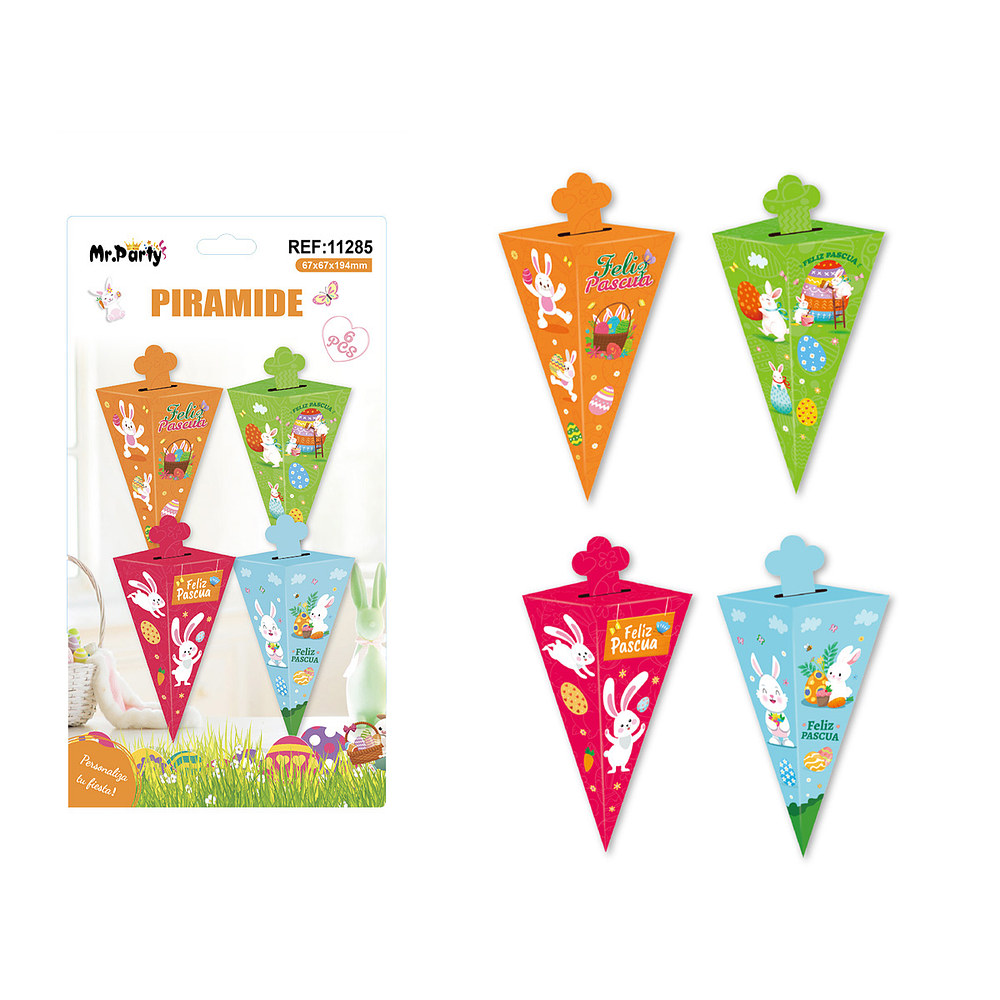 Caja de dulces de zanahoria para Pascua 6.7*6.7*19.4cm 6pcs Color Aleatorio