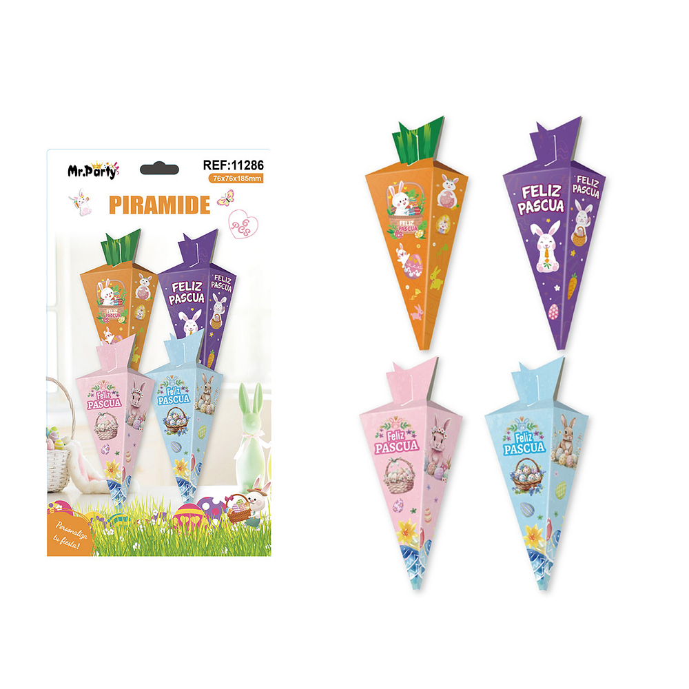 Caja de dulces de zanahoria para Pascua 7.6*7.6*18.5cm 6pcs Color Aleatorio