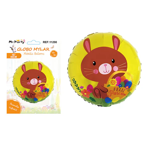 Globo metálico con conejo de Pascua 45cm