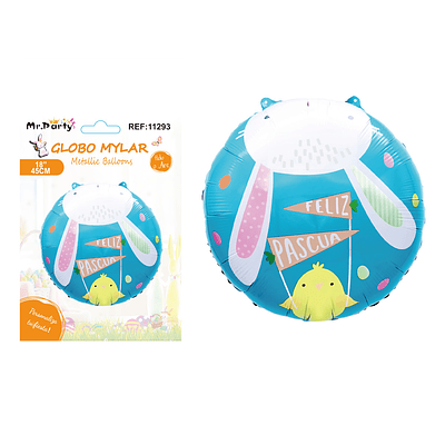 Globo metálico con conejo de Pascua 45cm