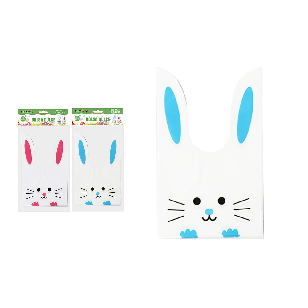Bolsas de dulces con conejo para Pascua 13.5*22cm 10pcs Color Aleatorio