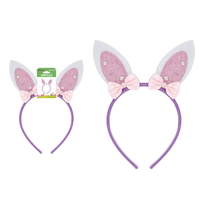 Cintillo de Pascua con orejas de conejo y lazo