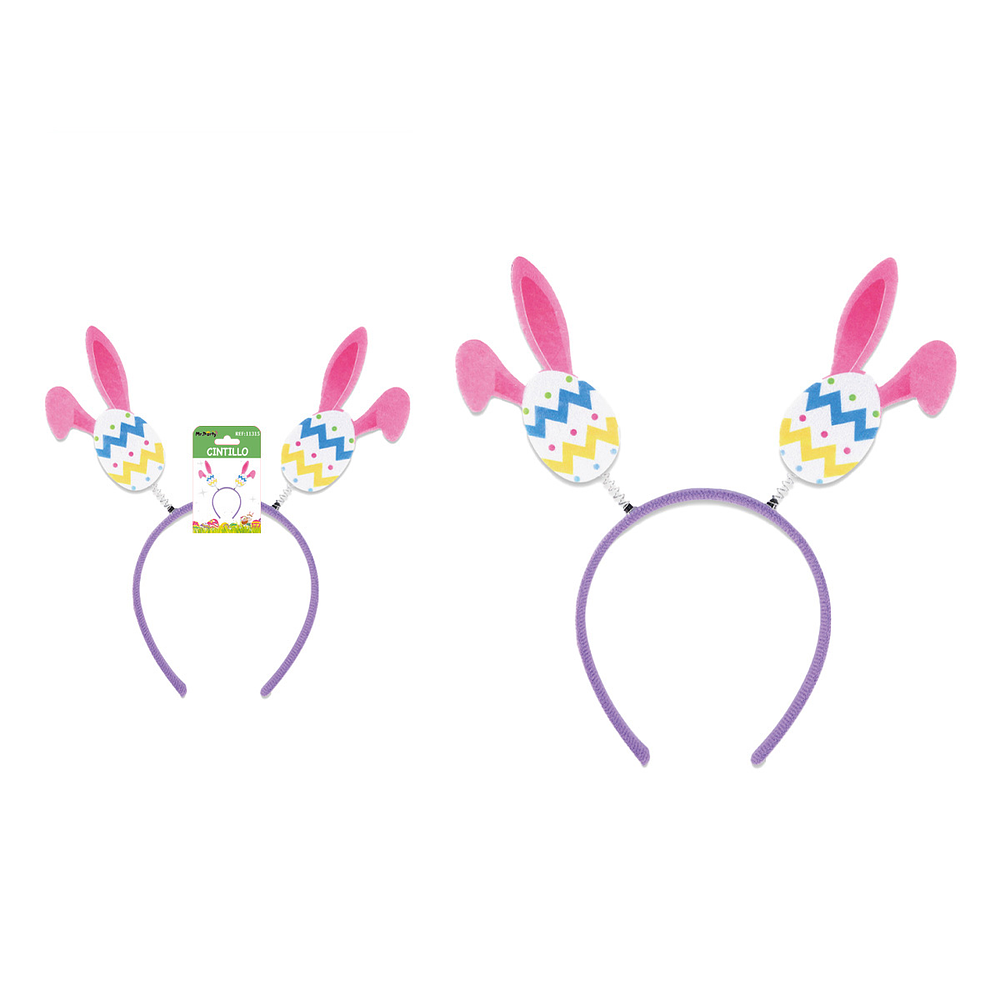 Cintillo de Pascua con orejas de conejo y huevo de Pascua