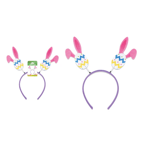 Cintillo de Pascua con orejas de conejo y huevo de Pascua