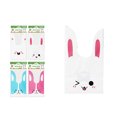 Bolsas de dulces con conejo para Pascua 10*17cm 10pcs Color Aleatorio