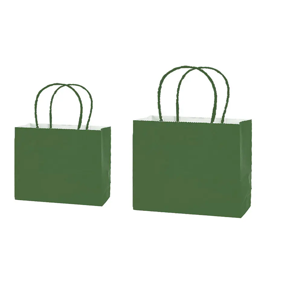 Bolsa de papel kraft horizontal verde oscuro 32*11*25cm 12pcs 1
