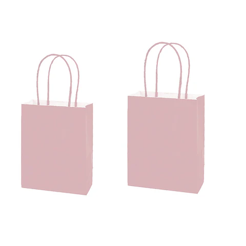 Bolsa de papel kraft rosa macaron 21*27*11cm 12pcs