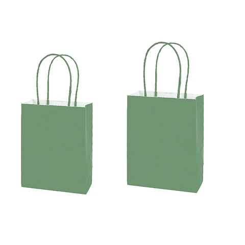 Bolsa de papel kraft verde macaron 21*27*11cm 12pcs