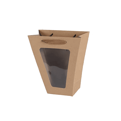 Bolsa de regalo kraft V con ventana 15*14*35cm