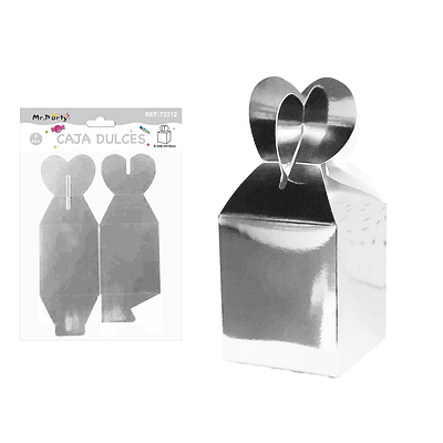 Caja de dulces plegable plateado 6pcs