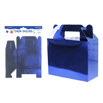 Caja de dulces con mano plegable azul royal 6pcs