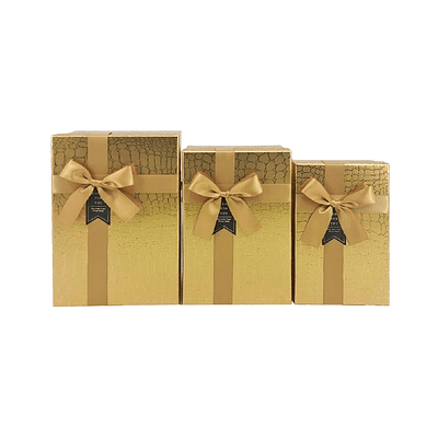 Set de cajas de regalos rectangulares dorado 3pcs