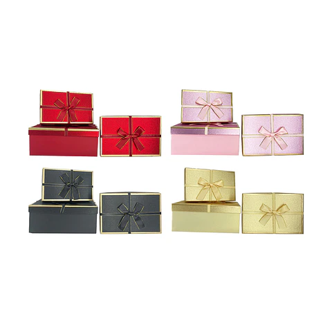 Set de cajas de regalos rectangulares Color Aleatorio 3pcs