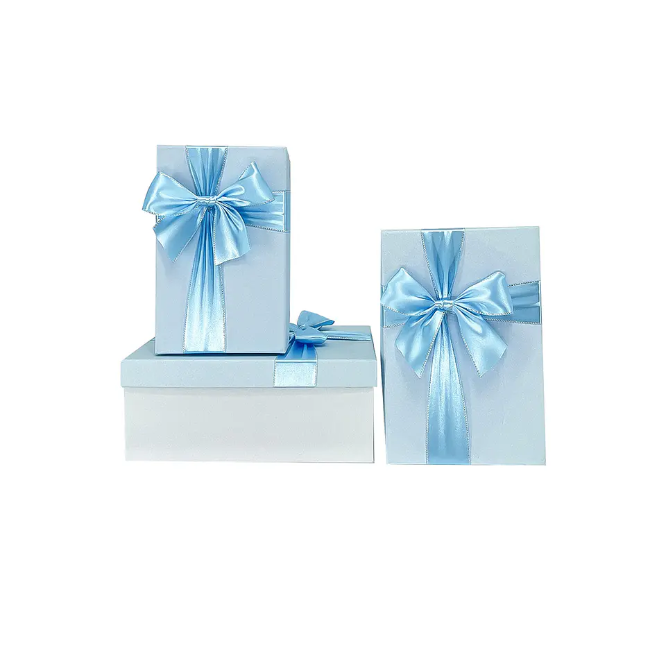 Set de cajas de regalos rectangulares azul 3pcs 1