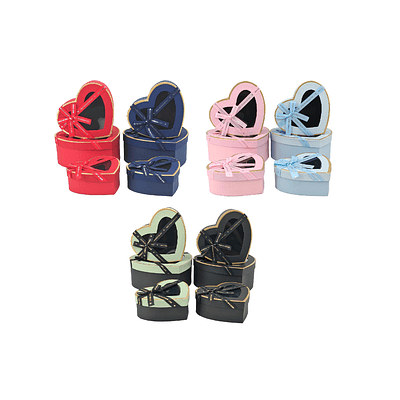 Set de cajas de regalos corazón con ventanas Color Aleatorio 3pcs