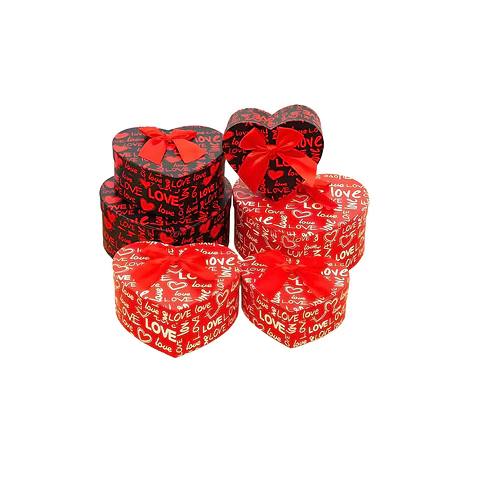 Set de cajas de regalos corazón Color Aleatorio 3pcs
