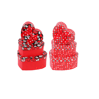Set de cajas de regalos corazón rojo Color Aleatorio 3pcs
