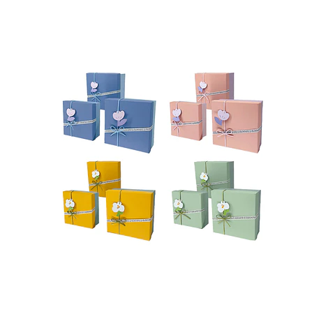 Set de cajas de regalos cuadradas Color Aleatorio 3pcs