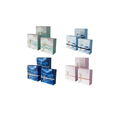Set de cajas de regalos cuadradas con diseño Color Aleatorio 3pcs