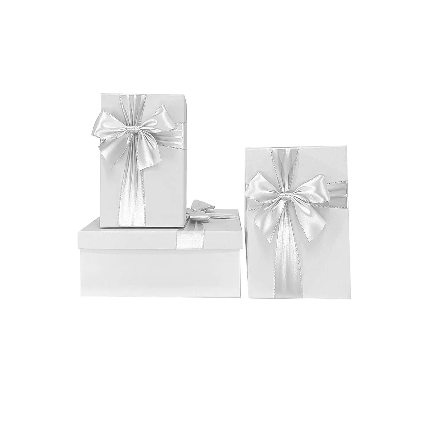 Set de cajas de regalos rectangulares blanco 3pcs 1
