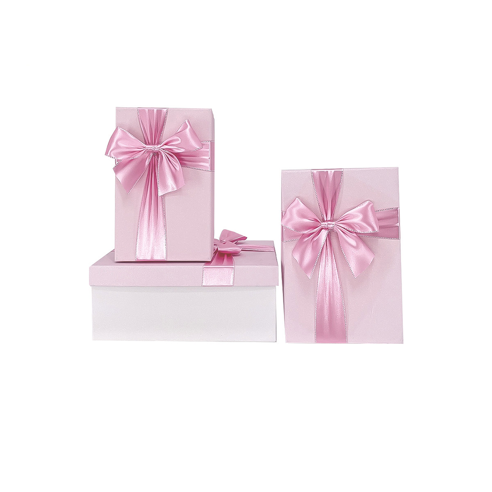 Set de cajas de regalos rectangulares rosa 3pcs