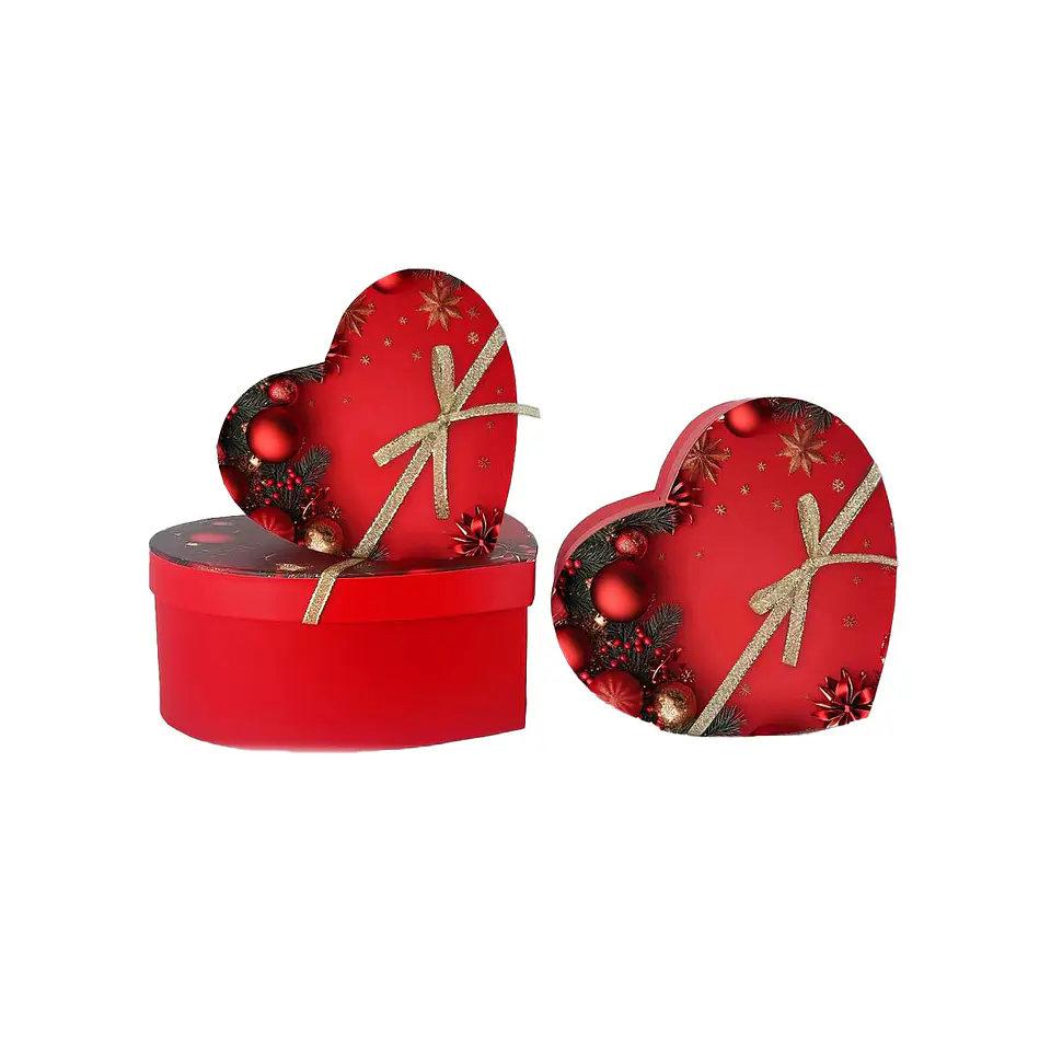 Set de cajas de regalos corazón rojo 3pcs 1