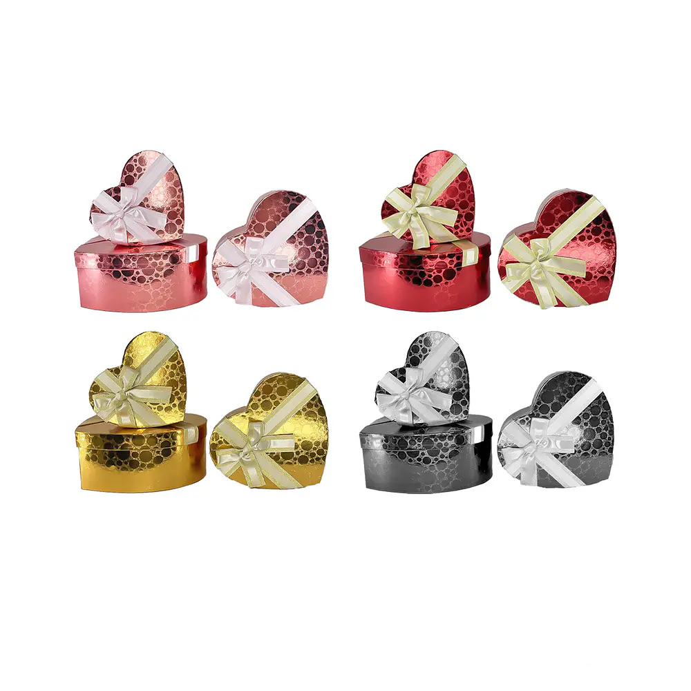 Set de cajas de regalos corazón Color Aleatorio 3pcs