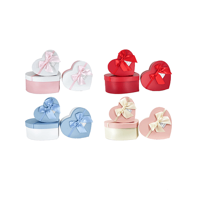 Set de cajas de regalos corazón Color Aleatorio 3pcs