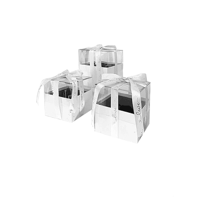 Set de cajas de regalo elegantes de PVC transparente blanco 3pcs