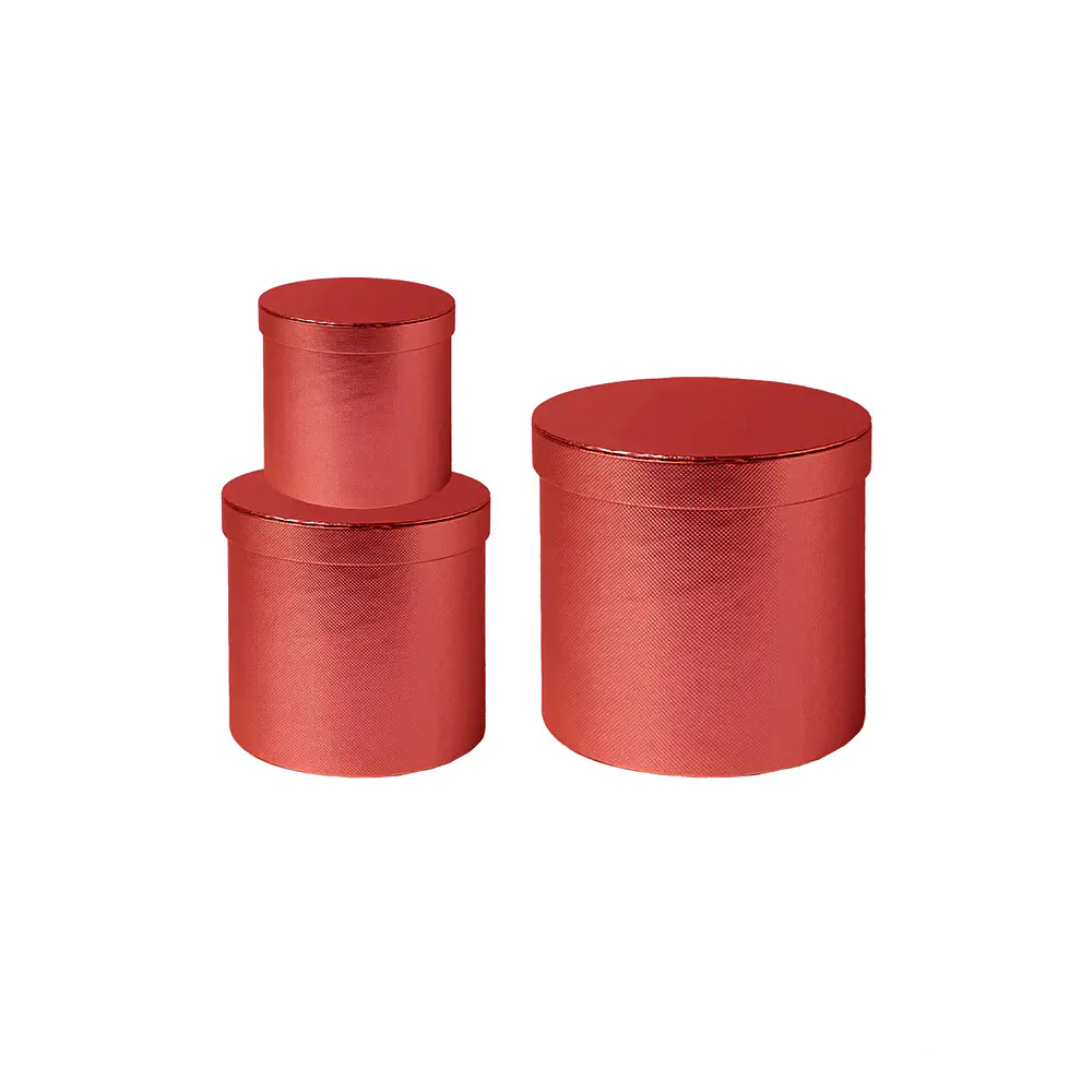 Set de cajas de regalos redondas rojo 3pcs