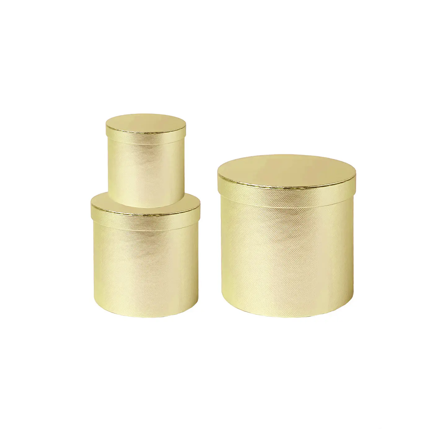Set de cajas de regalos redondas dorado 3pcs 1