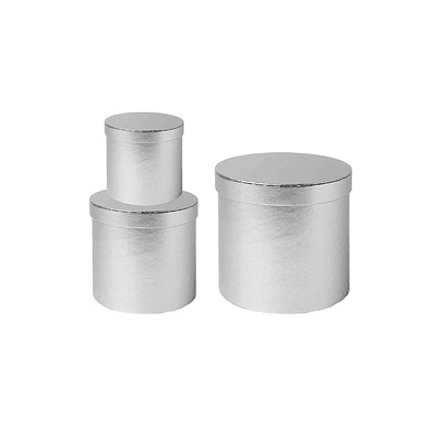 Set de cajas de regalos redondas plateado 3pcs