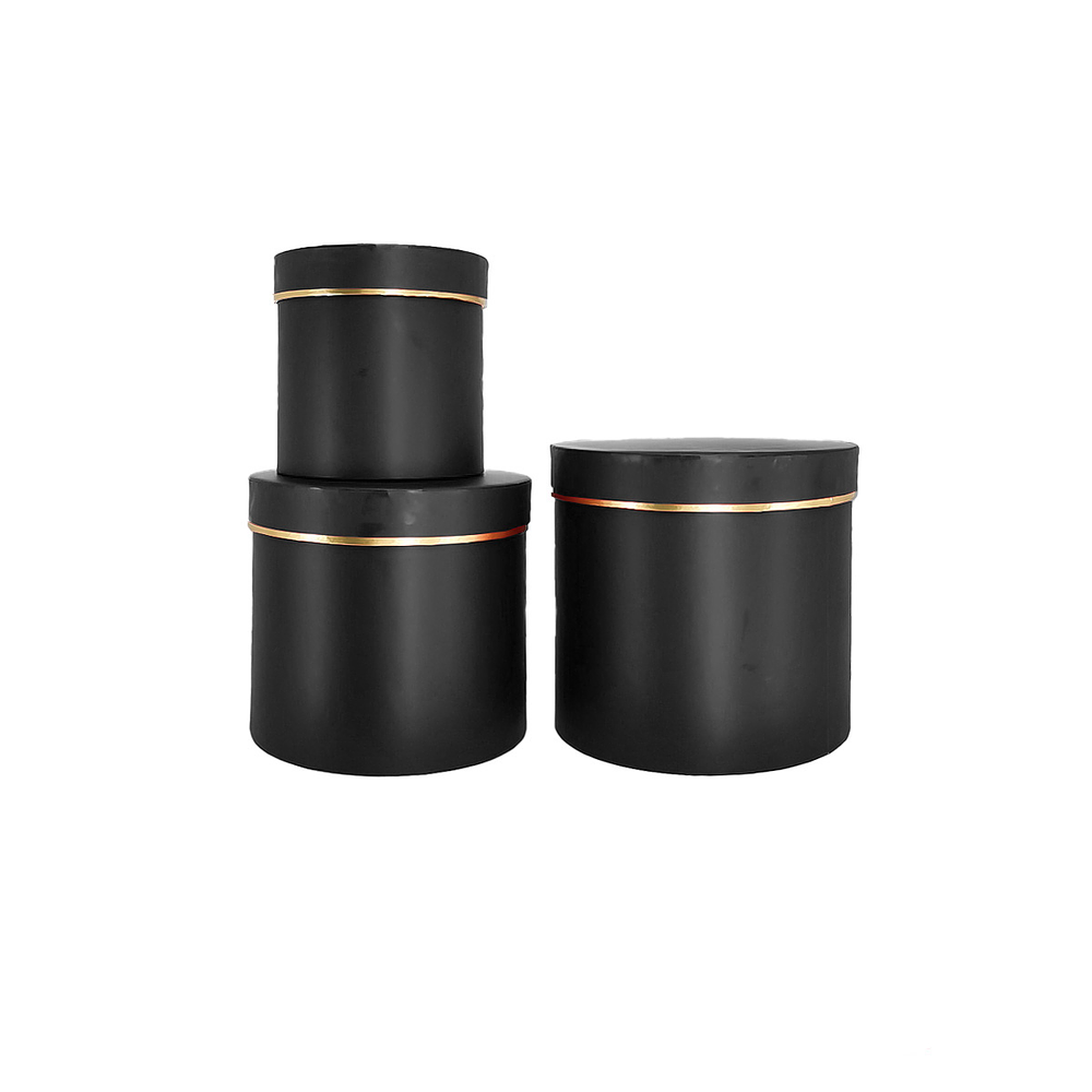 Set de cajas de regalos redondas negro 3pcs