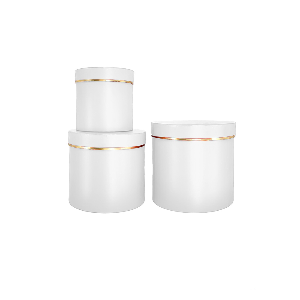 Set de cajas de regalos redondas blanco 3pcs