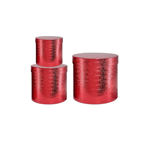 Set de cajas de regalos redondas rojo 3pcs