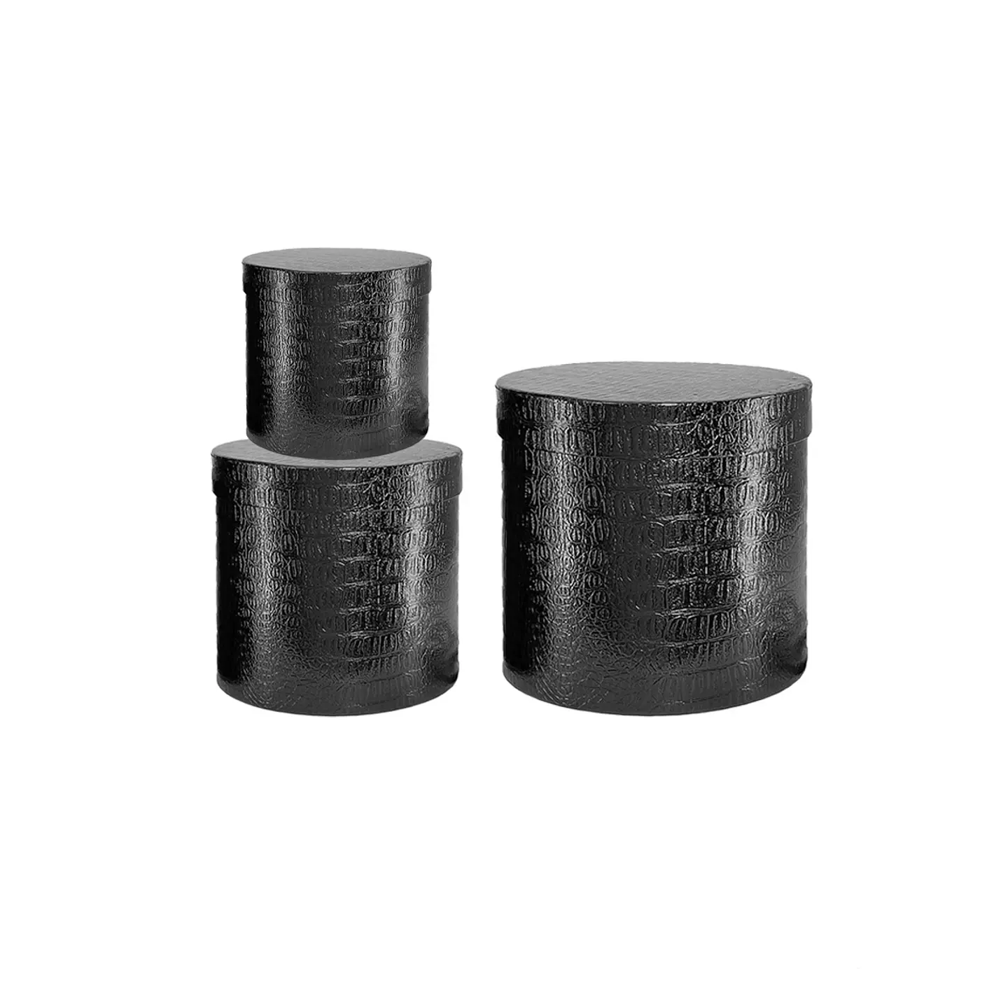 Set de cajas de regalos redondas negro 3pcs 1