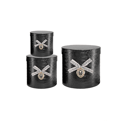 Set de cajas de regalos redondas negro 3pcs