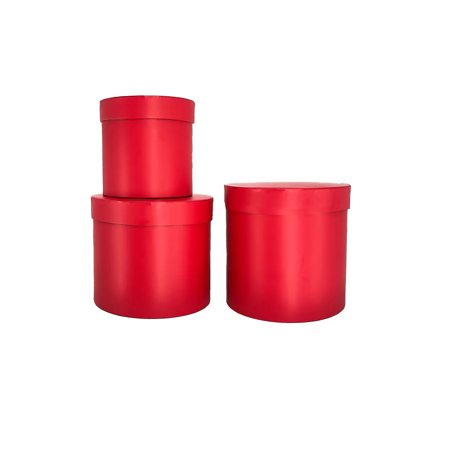 Set de cajas de regalos redondas rojo 3pcs 1
